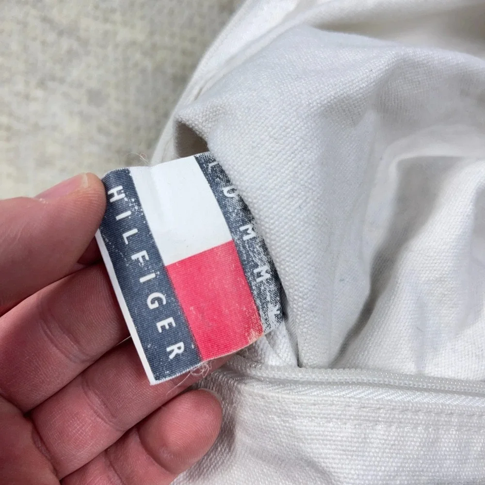 Vintage‎ Tommy Hilfiger Duffle Bag Spell Out Logo Dubble Sided Gym Travel Canvas